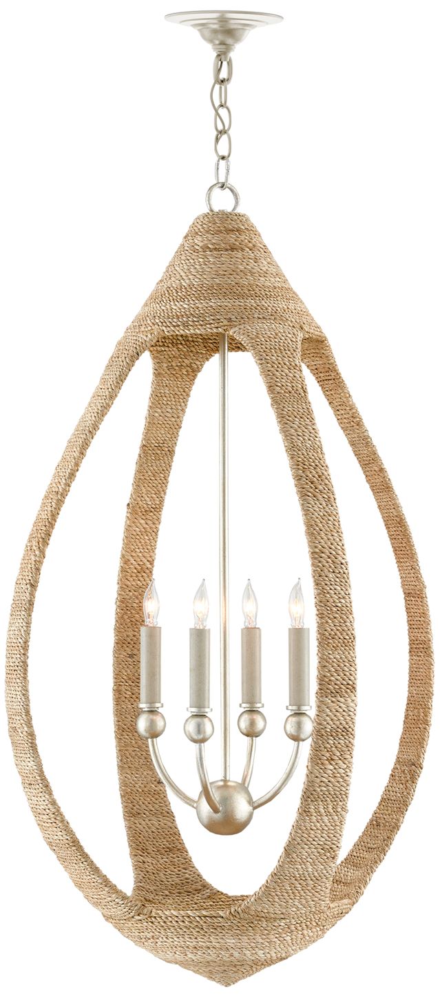 Image 3 Currey & Company Menorca 19 1/2" Abaca Rope 4-Light Chandelier more views