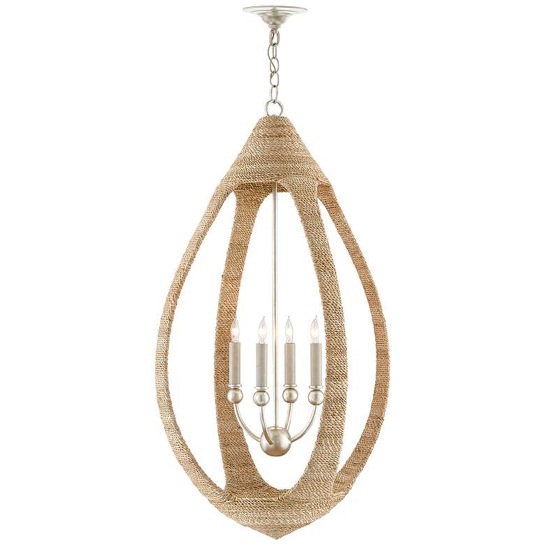 Image 3 Currey & Company Menorca 19 1/2" Abaca Rope 4-Light Chandelier more views