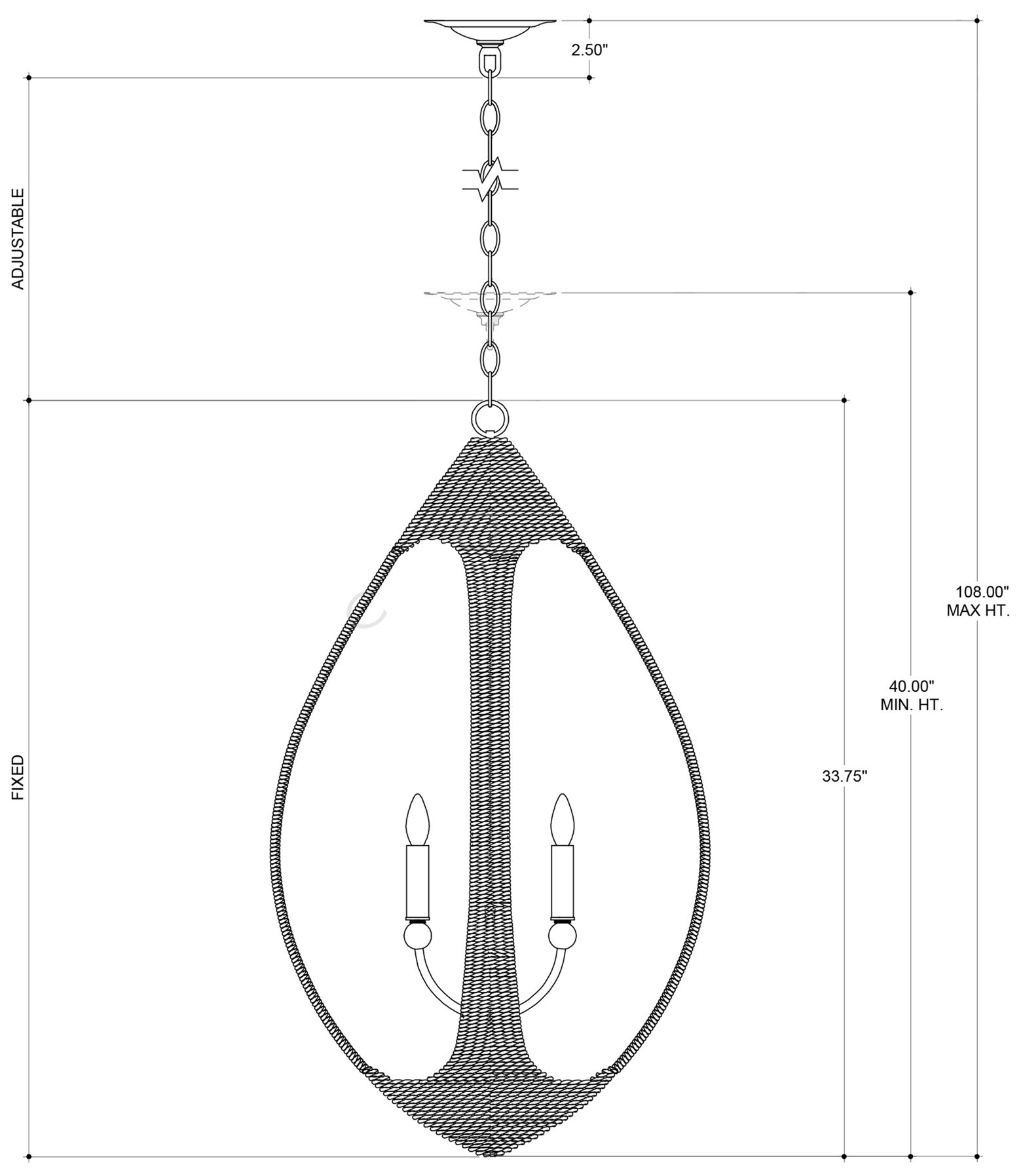 Image 5 Currey & Company Menorca 19 1/2" Abaca Rope 4-Light Chandelier more views