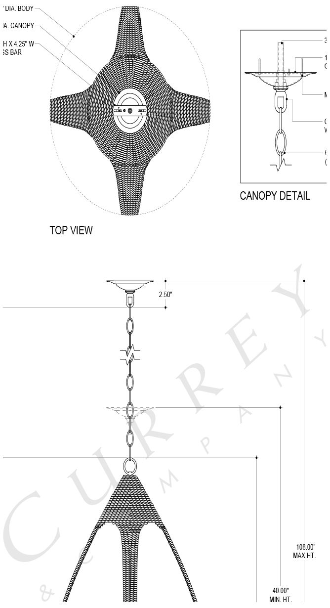Image 6 Currey & Company Menorca 19 1/2" Abaca Rope 4-Light Chandelier more views