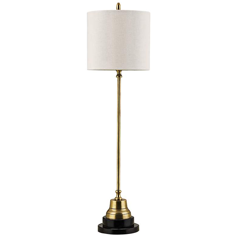 Image 1 Currey &amp; Company Messenger Black and Brass Table Lamp