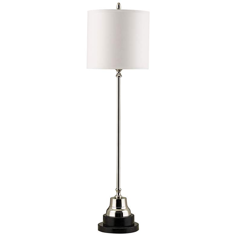 Image 1 Currey and Company Messenger Nickel-Plated Brass Table Lamp