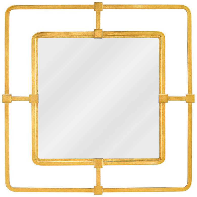 Image 1 Currey and Company Metro Gold 22 1/2" Square Wall Mirror