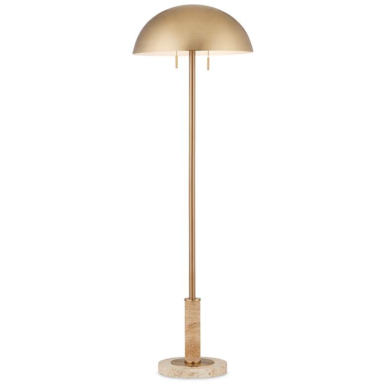 Image 1 Currey and Company Miles 58 1/2" High Modern Gold Dome Floor Lamp