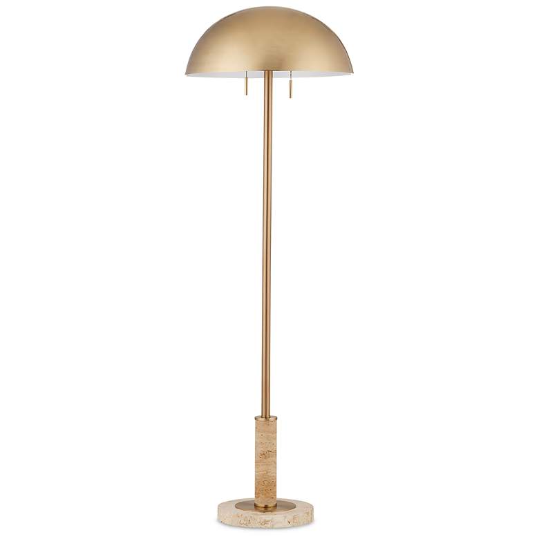 Image 2 Currey and Company Miles 58 1/2" High Modern Gold Dome Floor Lamp more views