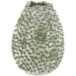 Currey &amp; Company Milione White and Green 13&quot;H Ceramic Vase