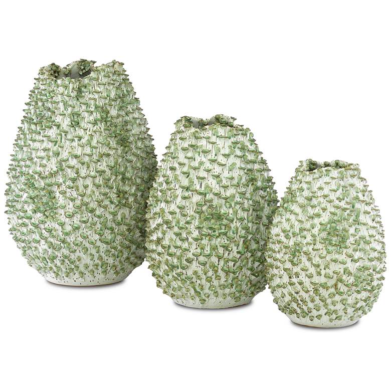 Image 3 Currey & Company Milione White and Green 16"H Ceramic Vase more views
