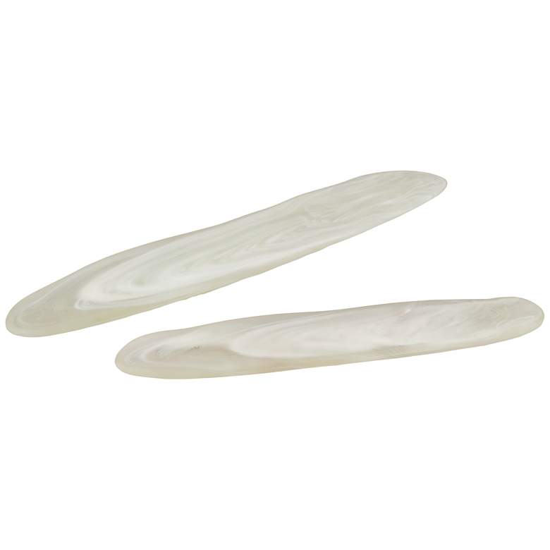 Image 1 Currey & Company Milky White Glass Tray Set of 2