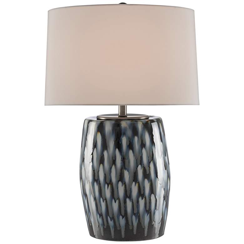 Image 1 Currey & Company Milner Blue Indigo and Cloud Table Lamp