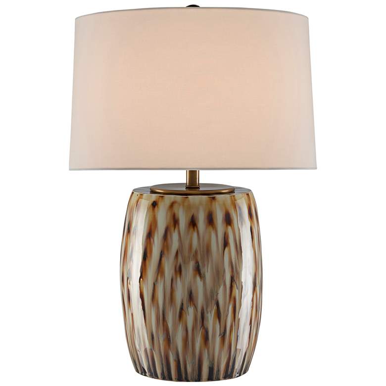 Image 1 Currey and Company Milner Cream and Caramel Table Lamp