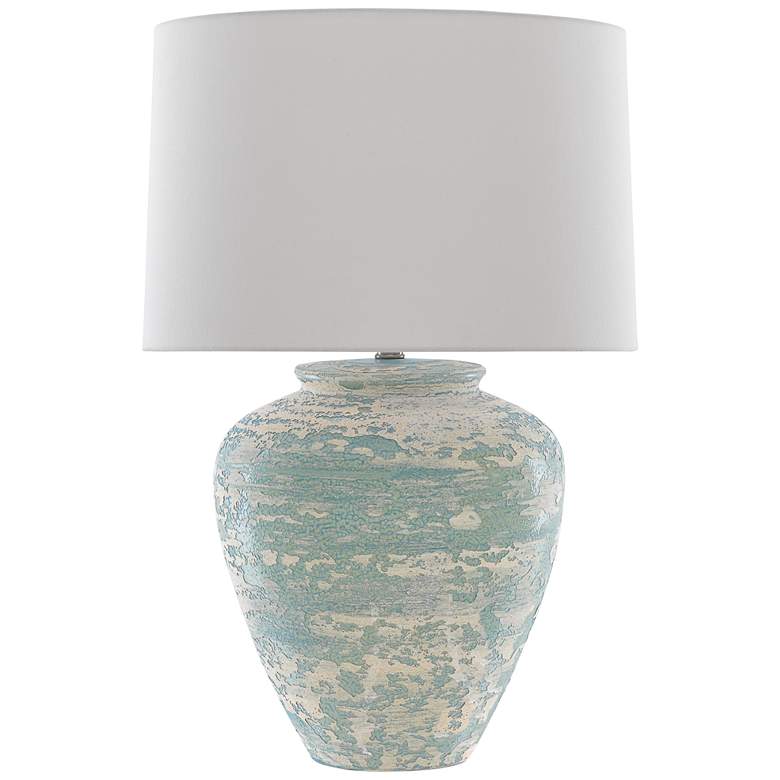 Image 2 Currey & Company Mimi Aqua and Cream Ceramic Table Lamp