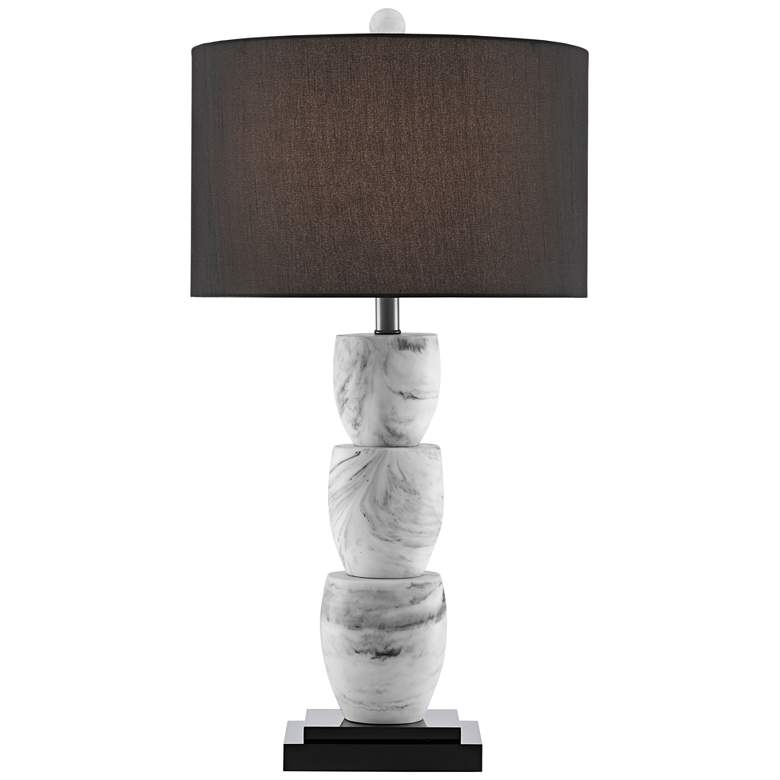 Image 1 Currey and Company Moni Matte White and Black Table Lamp