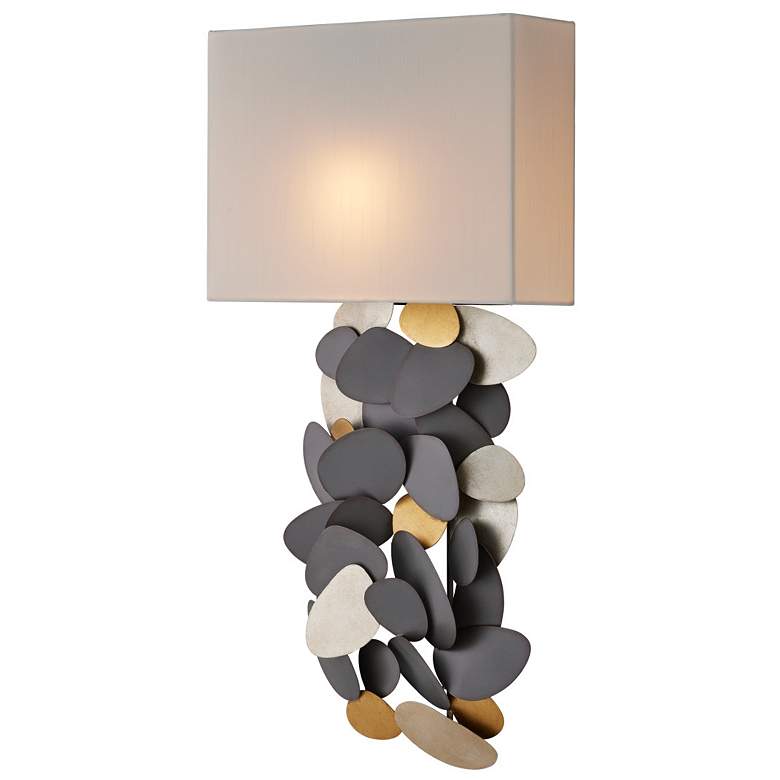 Image 1 Currey & Company Moon Dust 1-Light Gray Gold Wall Sconce