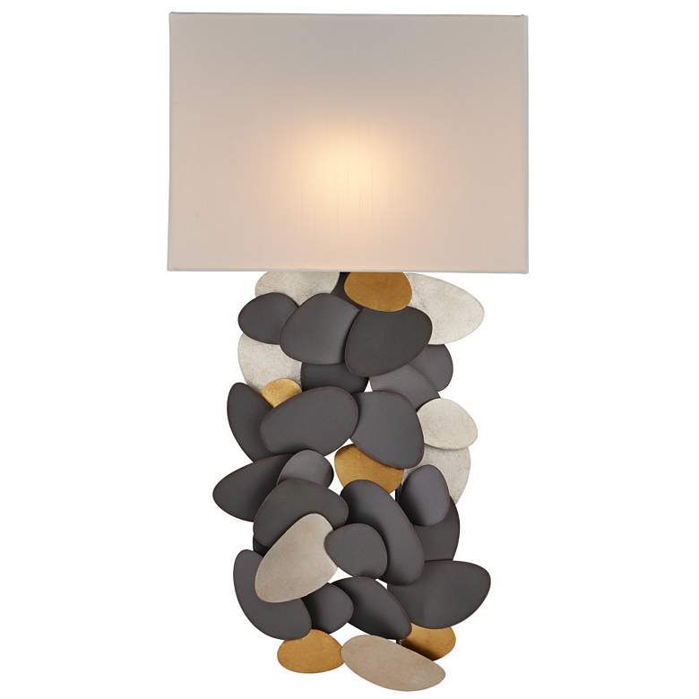 Image 3 Currey & Company Moon Dust 1-Light Gray Gold Wall Sconce more views