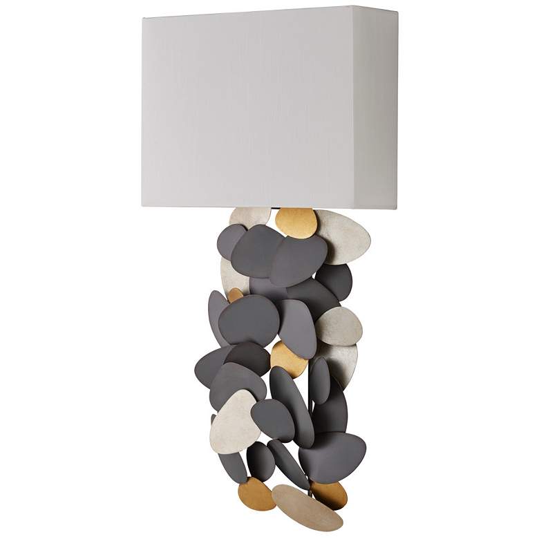 Image 4 Currey & Company Moon Dust 1-Light Gray Gold Wall Sconce more views