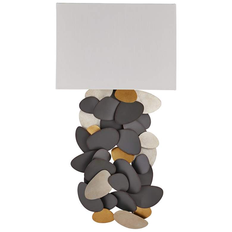 Image 5 Currey & Company Moon Dust 1-Light Gray Gold Wall Sconce more views