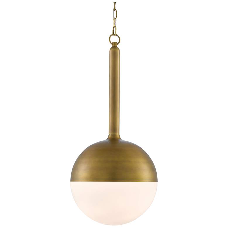 Image 1 Currey & Company Moonward 14" Brass 1-Light Pendant