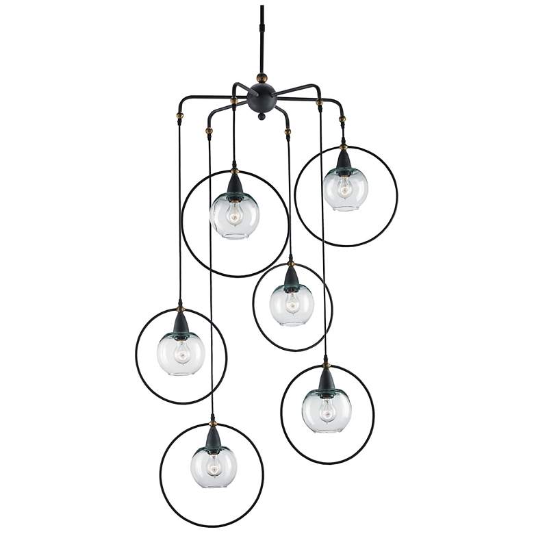 Image 1 Currey & Company Moorsgate 36" Black 6-Light Pendant