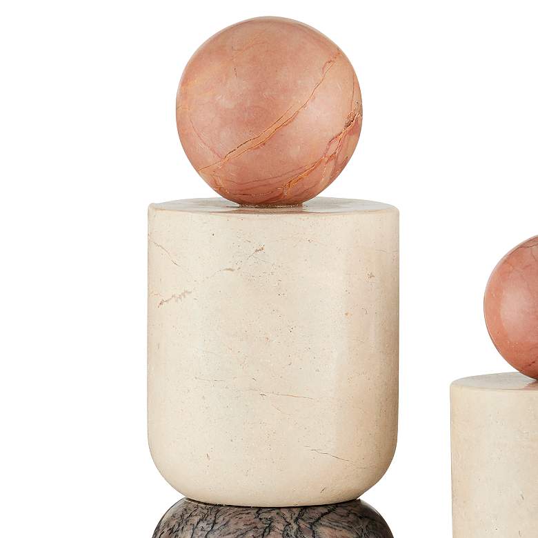 Image 4 Currey & Company Moreno Natural Marble Sculptures Set of 2 more views