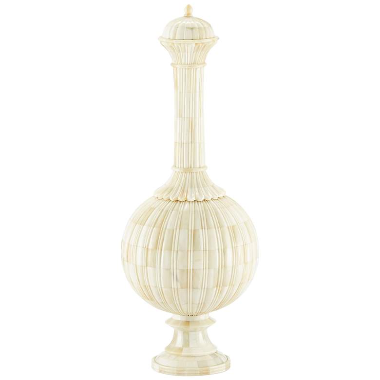 Image 1 Currey and Company Mughal 18 3/4 inch High Natural Bone Bottle