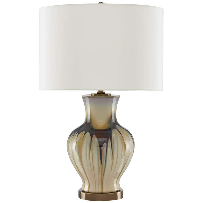 Image 1 Currey & Company Muscadine Cream Brown Vase Table Lamp