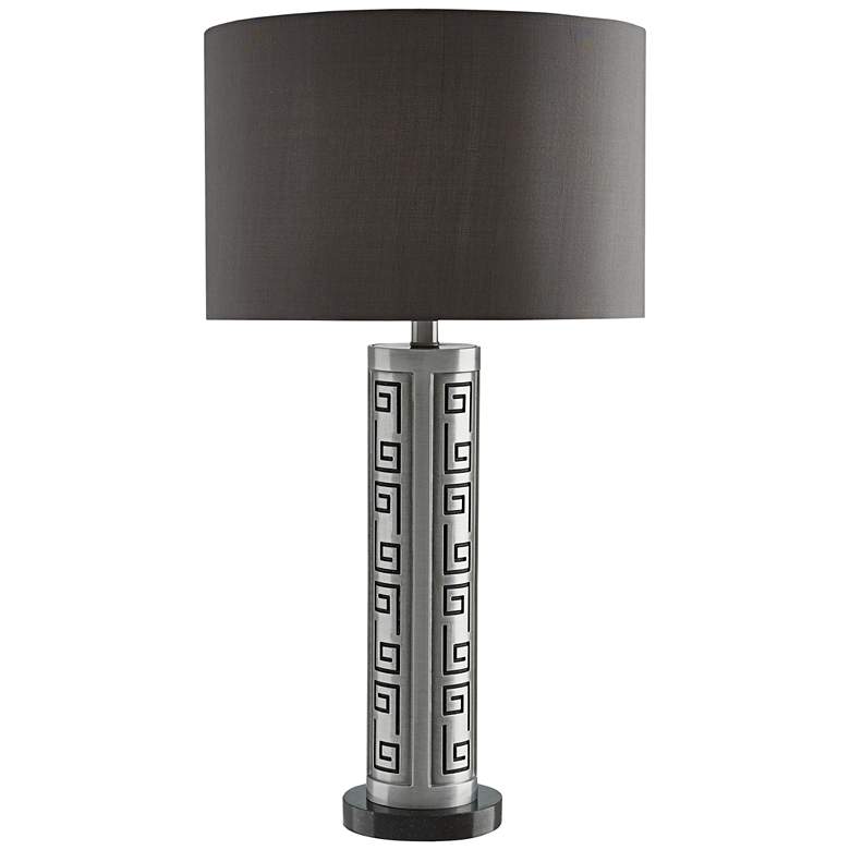 Image 1 Currey and Company Muse Silver Greek Key Table Lamp