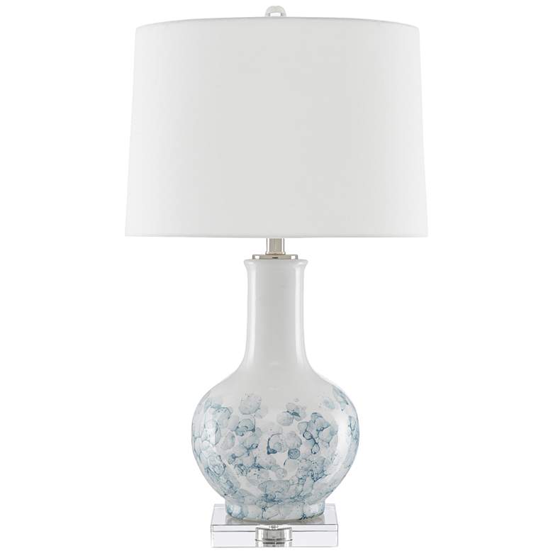 Image 1 Currey &amp; Company Myrtle White and Blue Ceramic Table Lamp
