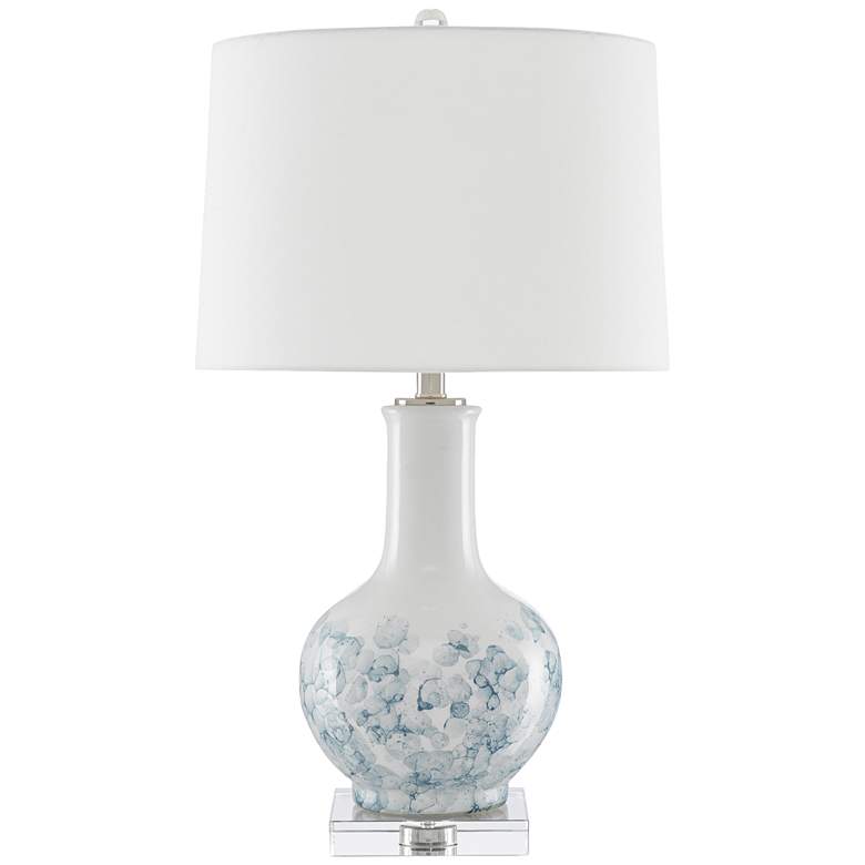 Image 1 Currey & Company Myrtle White and Blue Ceramic Table Lamp