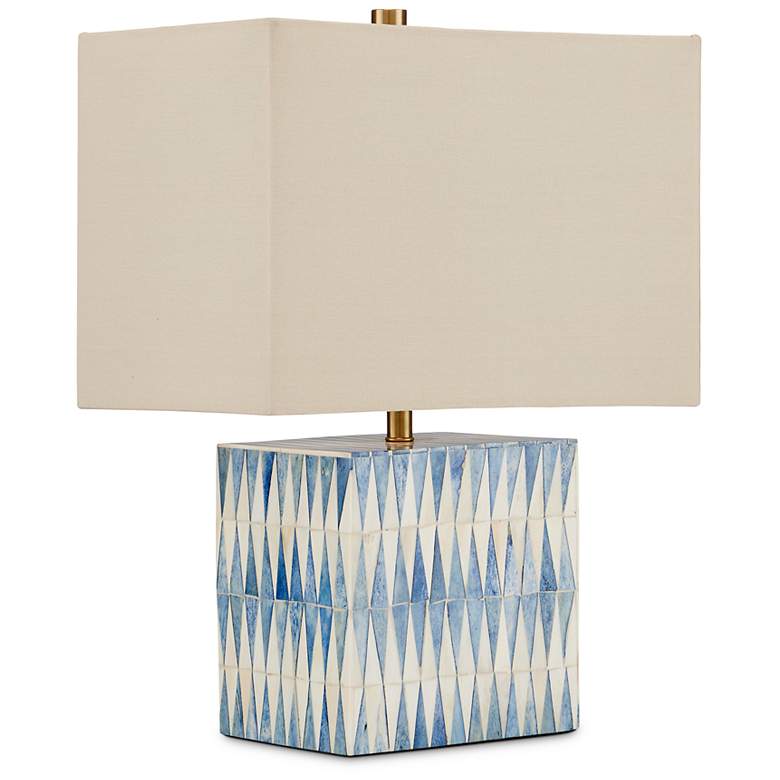 Image 2 Currey & Company Nadene 17 1/2" High Wood Blue White Table Lamp more views