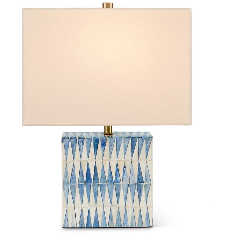 Image 3 Currey & Company Nadene 17 1/2" High Wood Blue White Table Lamp more views