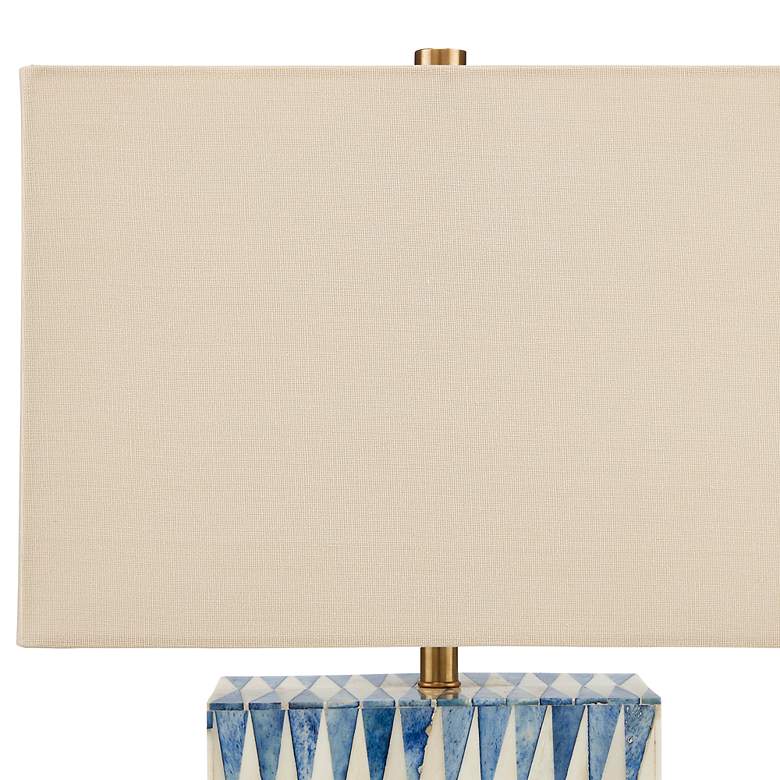 Image 5 Currey & Company Nadene 17 1/2" High Wood Blue White Table Lamp more views