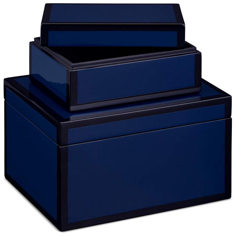 Image 5 Currey & Company Navy Lacquer Box Set of 2 more views