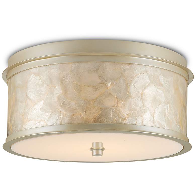 Image 1 Currey & Company Neith 13 3/4"W Sea Pearl LED Ceiling Light