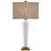 Currey and Company Netta White and Antique Brass Table Lamp
