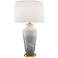 Currey and Company Nia Gray with White Porcelain Table Lamp