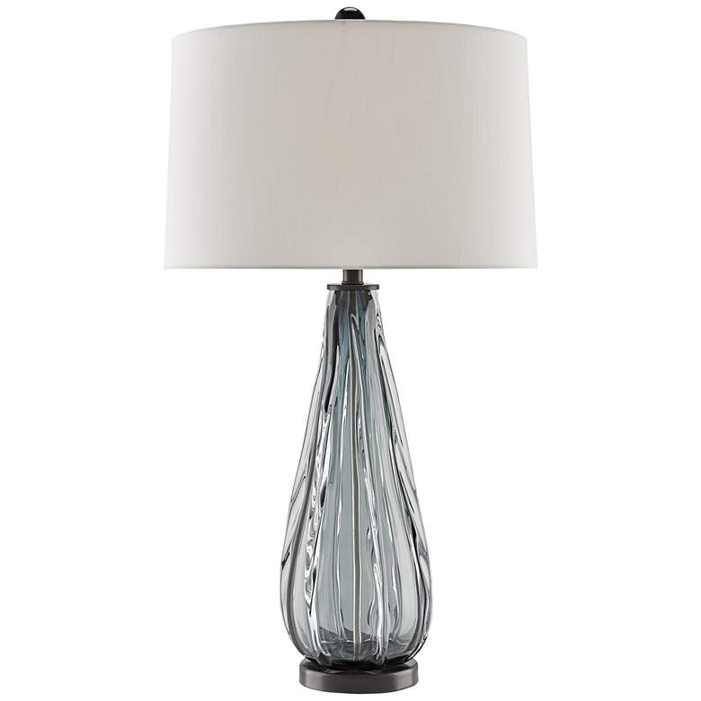 Image 1 Currey & Company Nightcap 33 1/4" Blue-Gray Glass Table Lamp