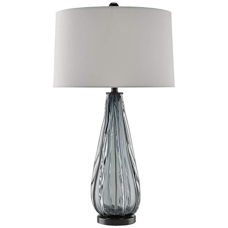 Image 2 Currey & Company Nightcap 33 1/4" Blue-Gray Glass Table Lamp more views