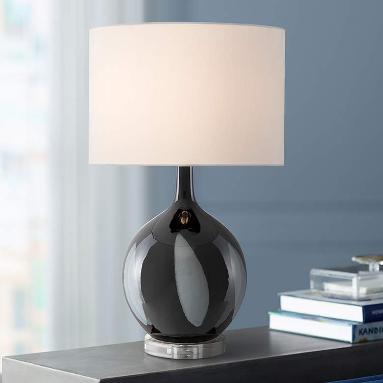 Image 1 Currey and Company Norah Black and Gray Accent Table Lamp