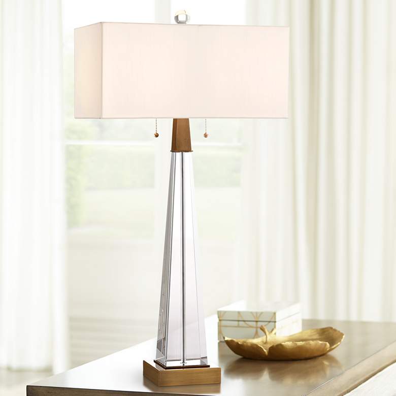 Image 1 Currey and Company North Clear Optic Crystal Table Lamp