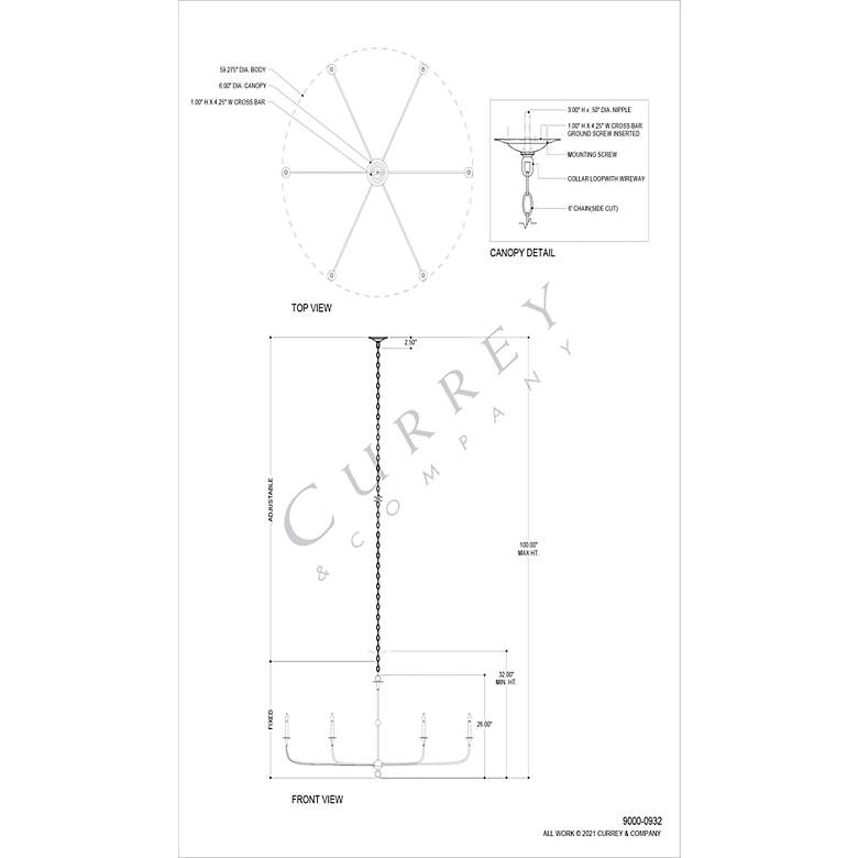 Image 6 Currey and Company Nottaway 61" Champagne Silver Candelabra Chandelier more views
