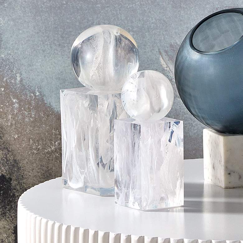 Image 1 Currey & Company Nova White Objects Set of 2