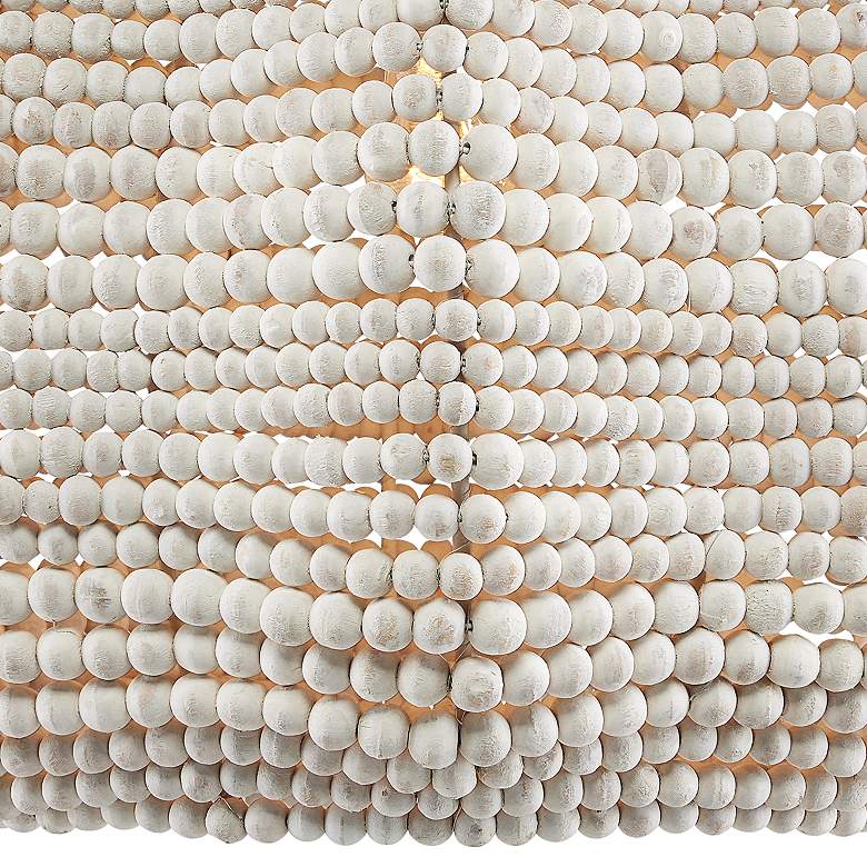 Image 4 Currey and Company Octavia 19" Whitewashed Wooden Beads Pendant Light more views