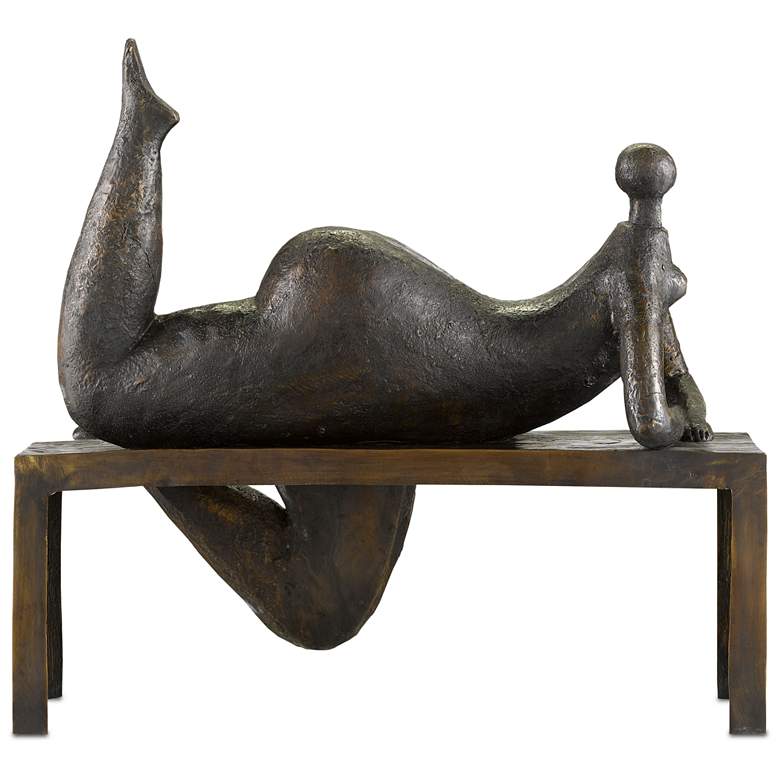 Image 2 Currey & Company Odalisque 19 1/2" Wide Bronze Sculpture more views