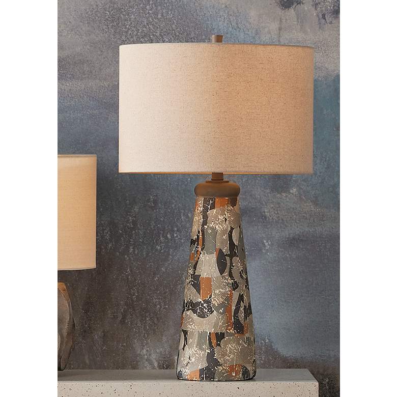 Image 1 Currey & Company Oldwalls 30" Mosaic Glass Modern Table Lamp