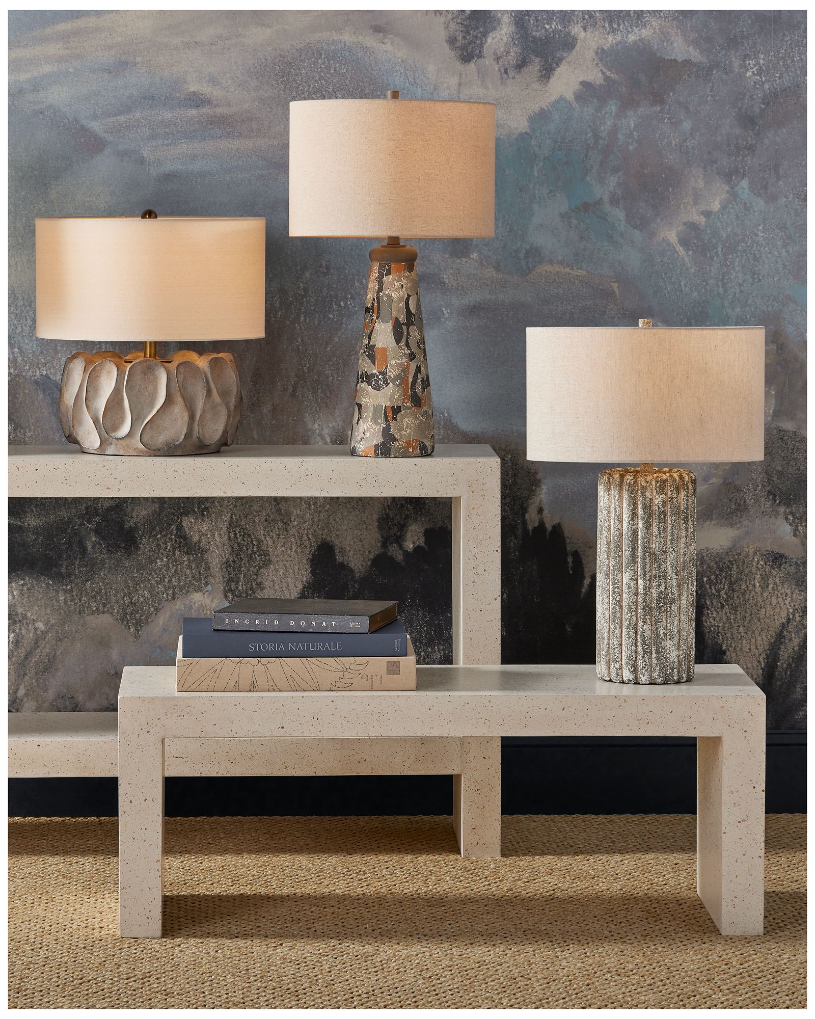 Image 7 Currey & Company Oldwalls 30" Mosaic Glass Modern Table Lamp more views