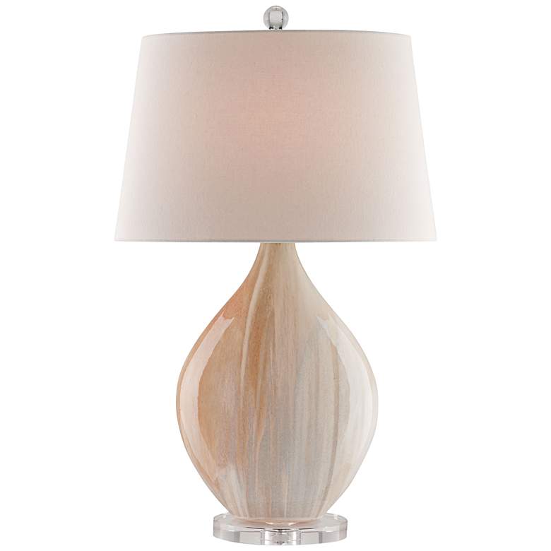 Image 1 Currey & Company Opal Amber 31 3/4" Oval Ceramic Table Lamp