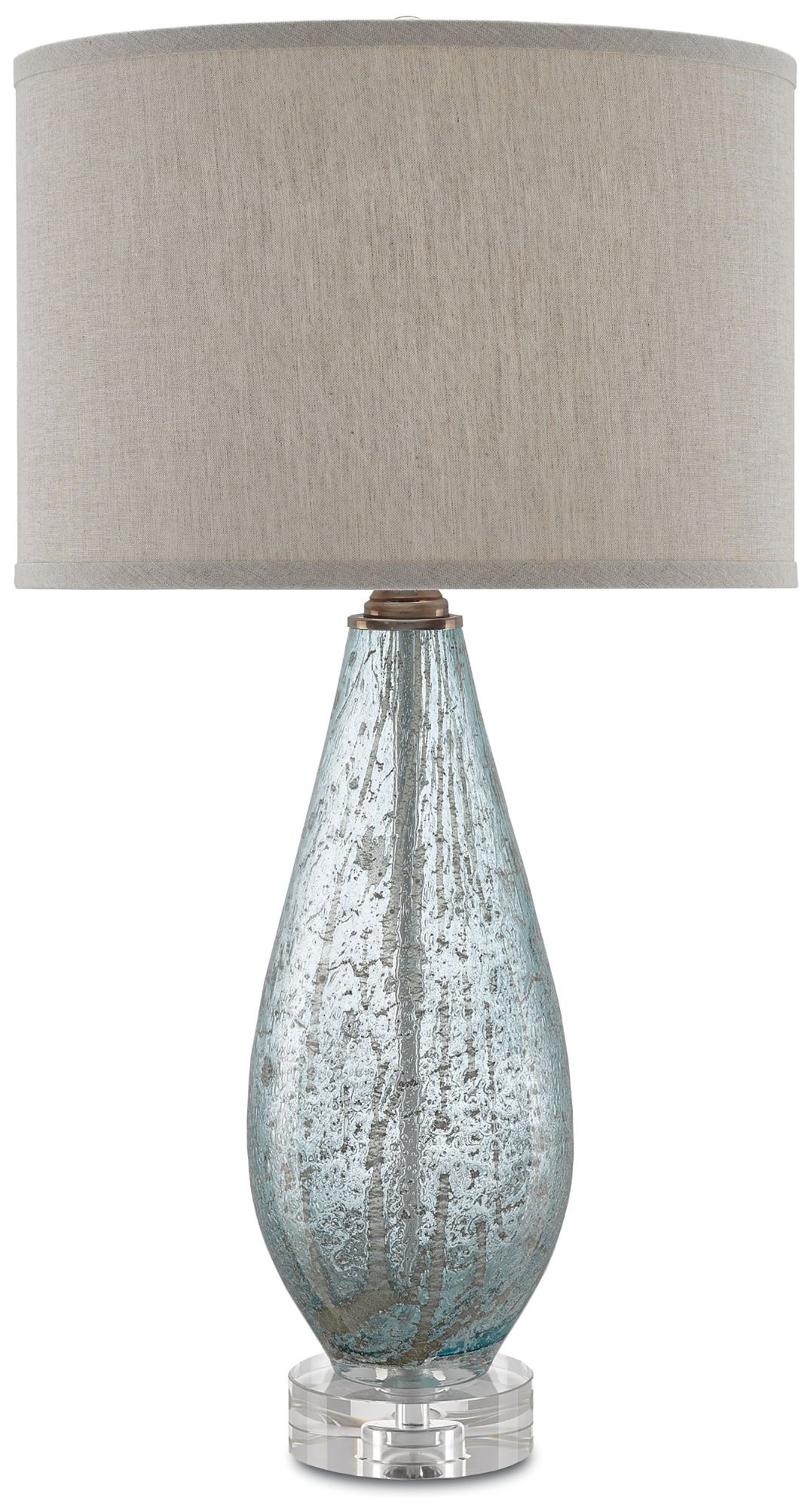 Image 2 Currey & Company Optimist Pale Blue Speckle Glass Table Lamp more views