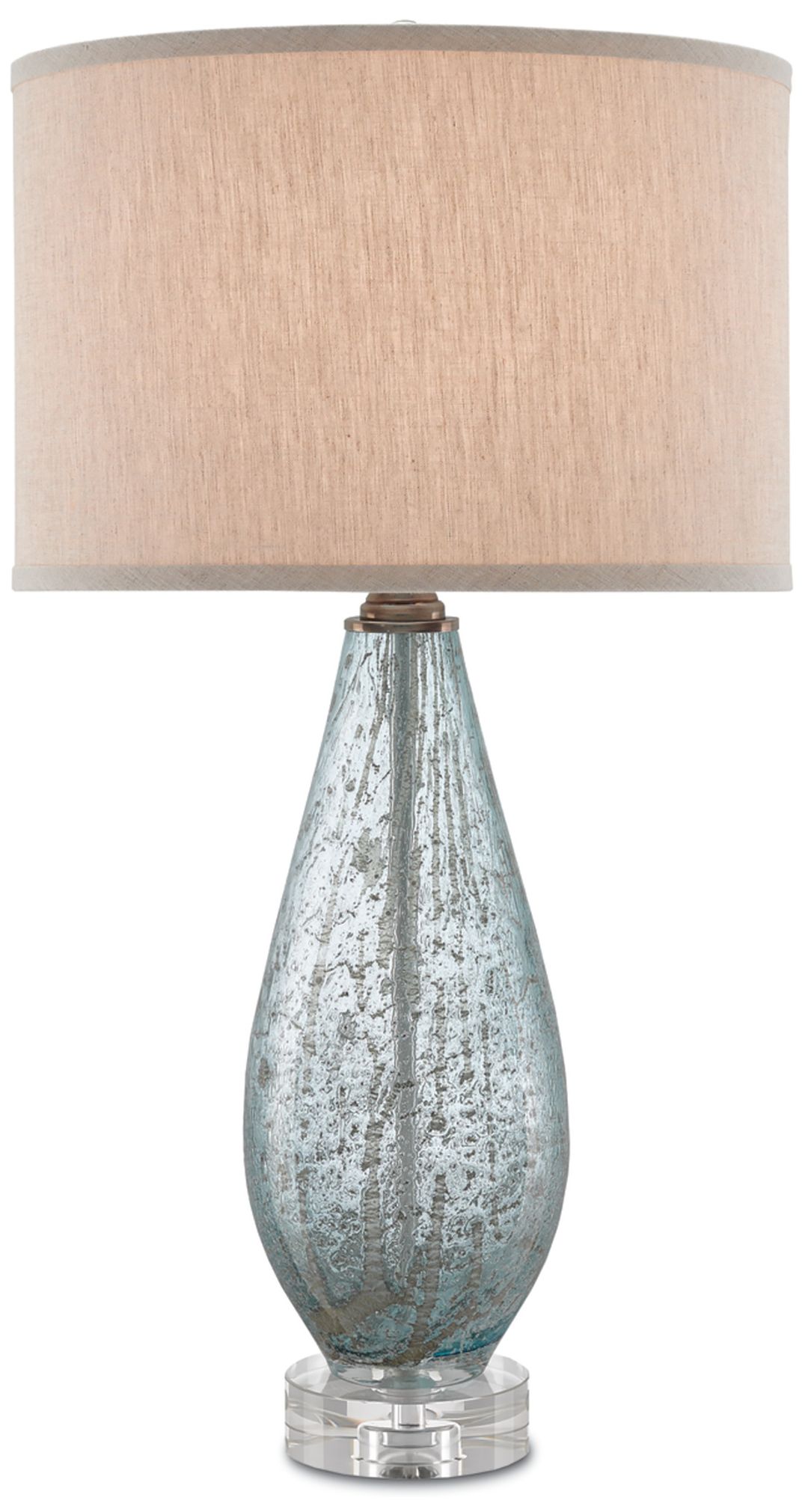 Image 3 Currey & Company Optimist Pale Blue Speckle Glass Table Lamp more views