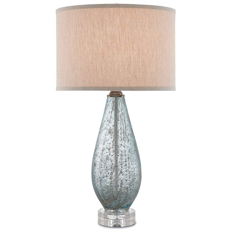 Image 3 Currey & Company Optimist Pale Blue Speckle Glass Table Lamp more views