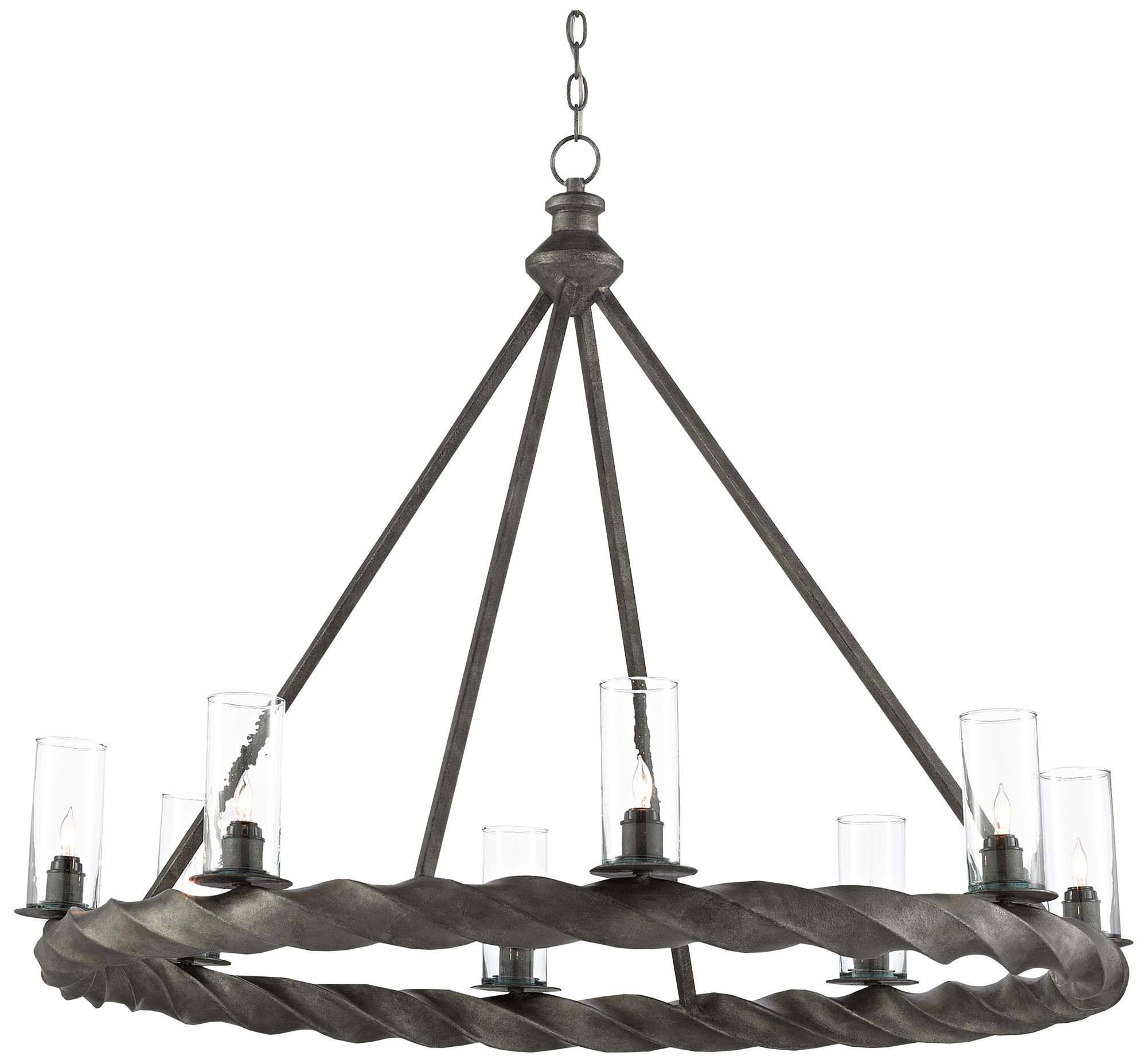 Image 2 Currey & Company Orson 45" Black 8-Light Chandelier more views
